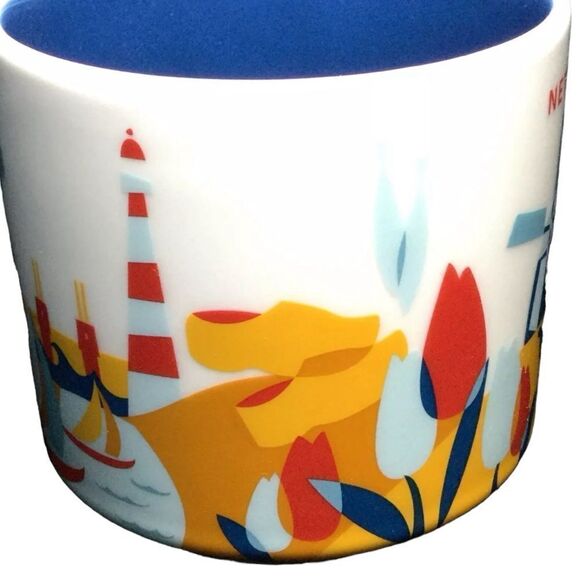 Starbucks Netherlands YAH Mug Windmill Bicycle Canal Coffee Cup You Are Here New - Picture 6 of 12
